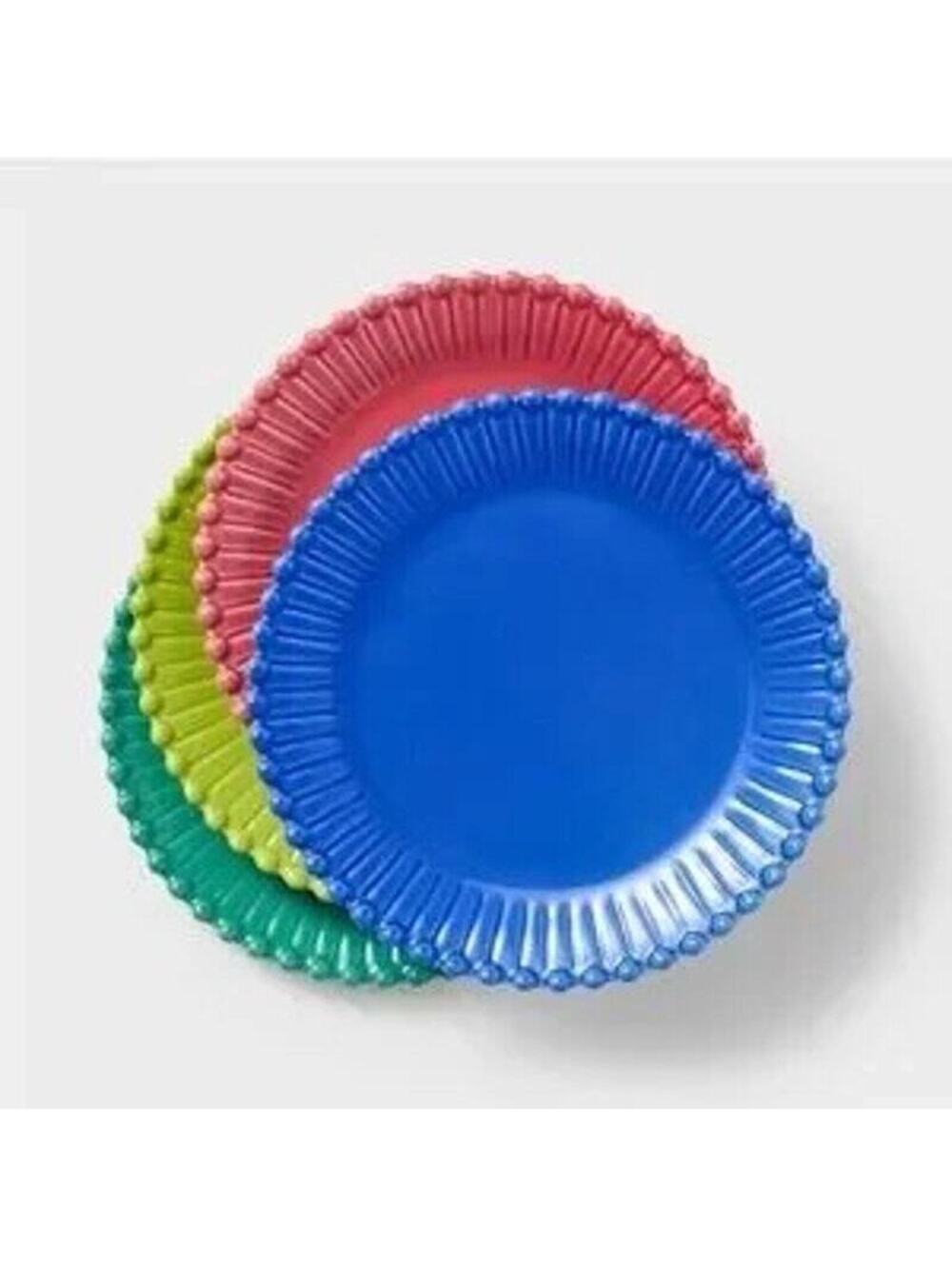 Tabitha Brown for Target NWT Beaded Appetizer Plates Stoneware Multi Set of 4